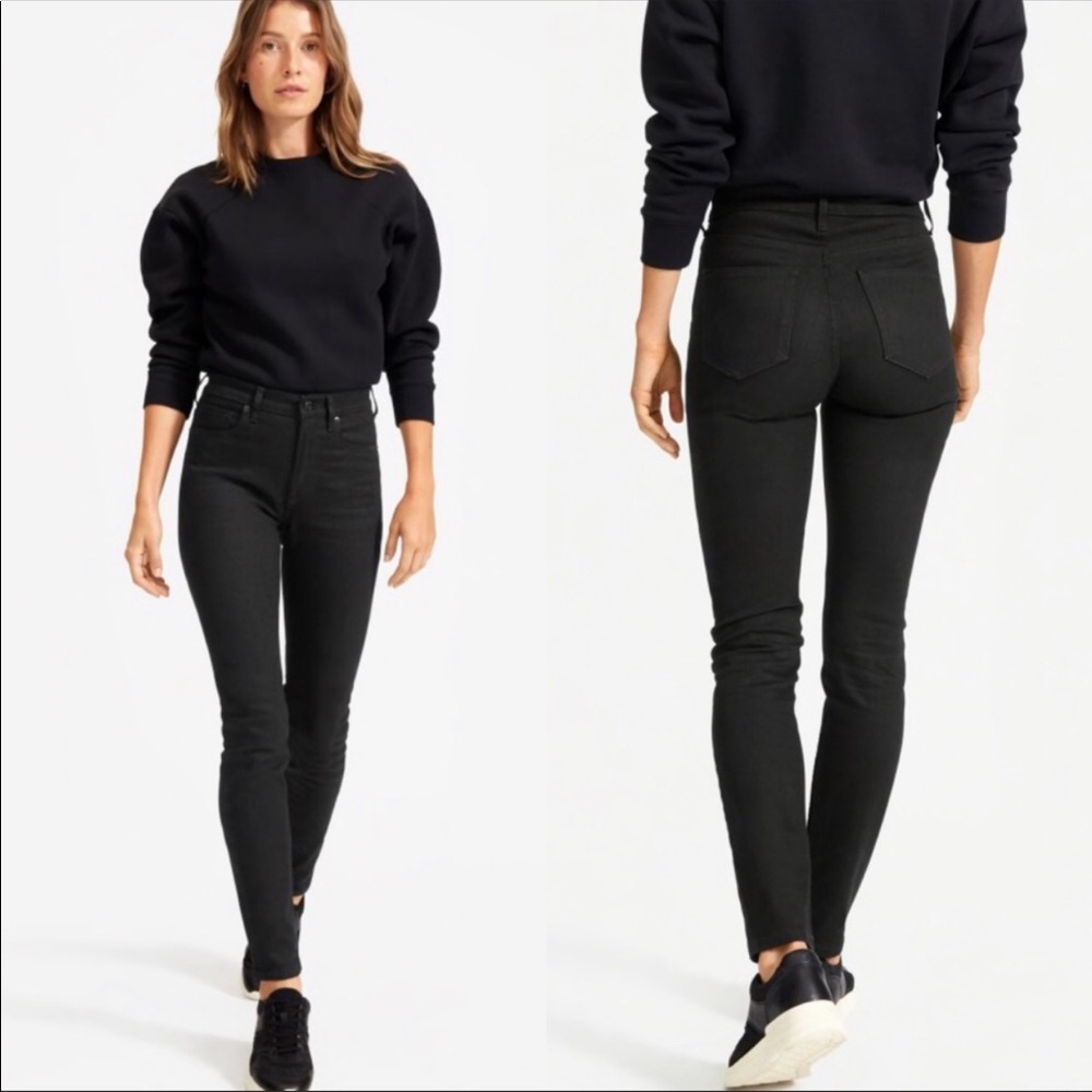 Everlane High Rise Skinny Jean Black 26 Ankle
